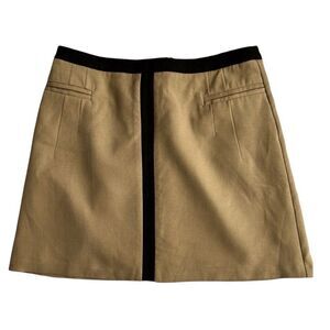 NWT Warehouse Tan Black Mini Fully Lined A-skirt 14